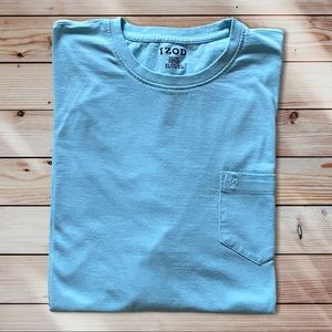 Izod Blue Short Sleeve Crew Neck Pocket Tee Sz XL